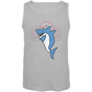 4th Of July Dabbing Shark Fireworks Mens Tank Top