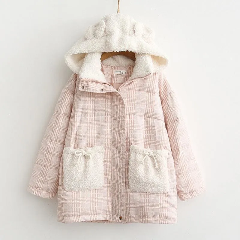 Bear Ears Pink Cute Cotton Coat MK15688