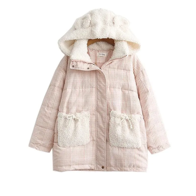 Bear Ears Pink Cute Cotton Coat MK15688