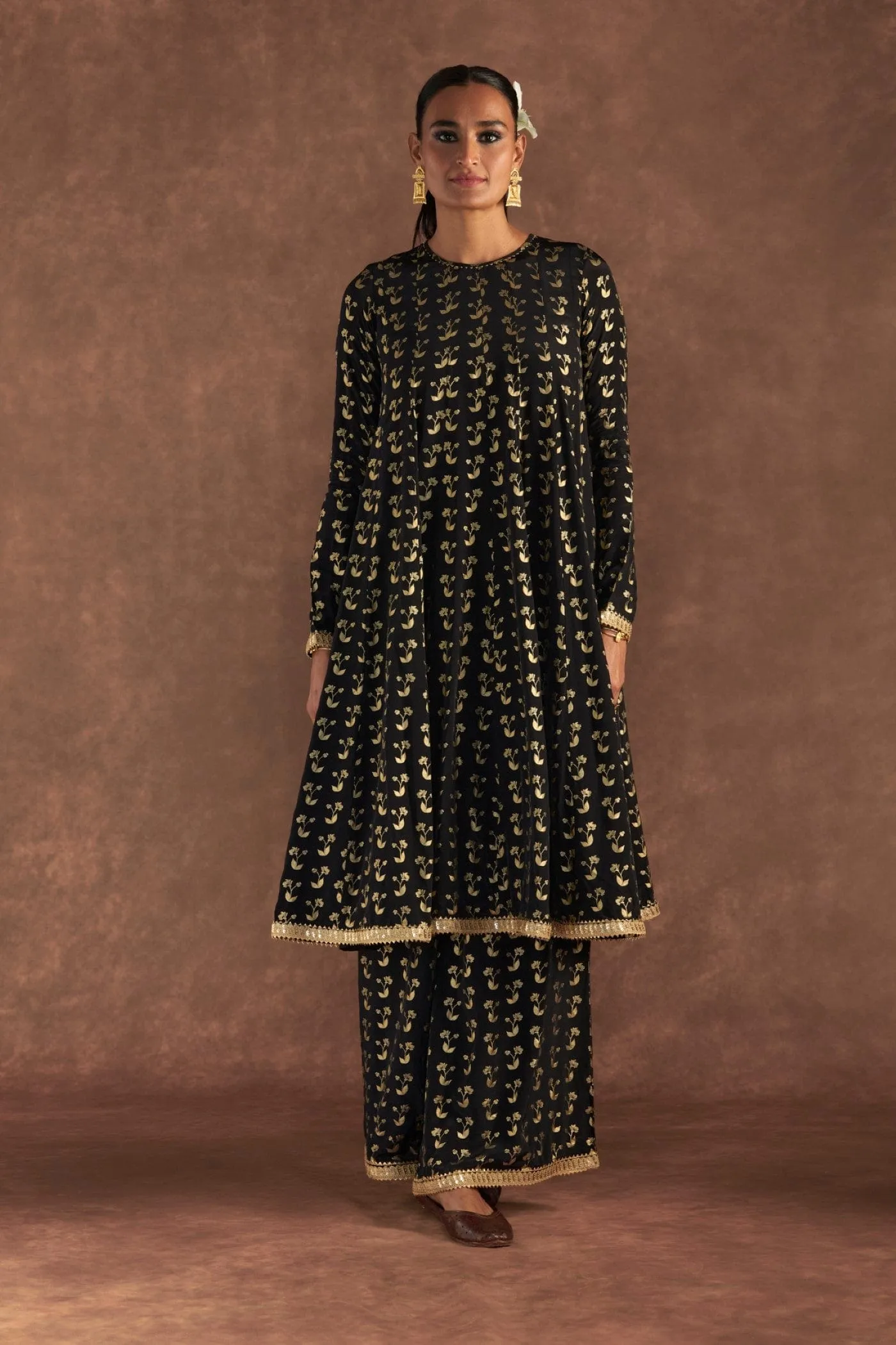 Black Springbud Culotte Set