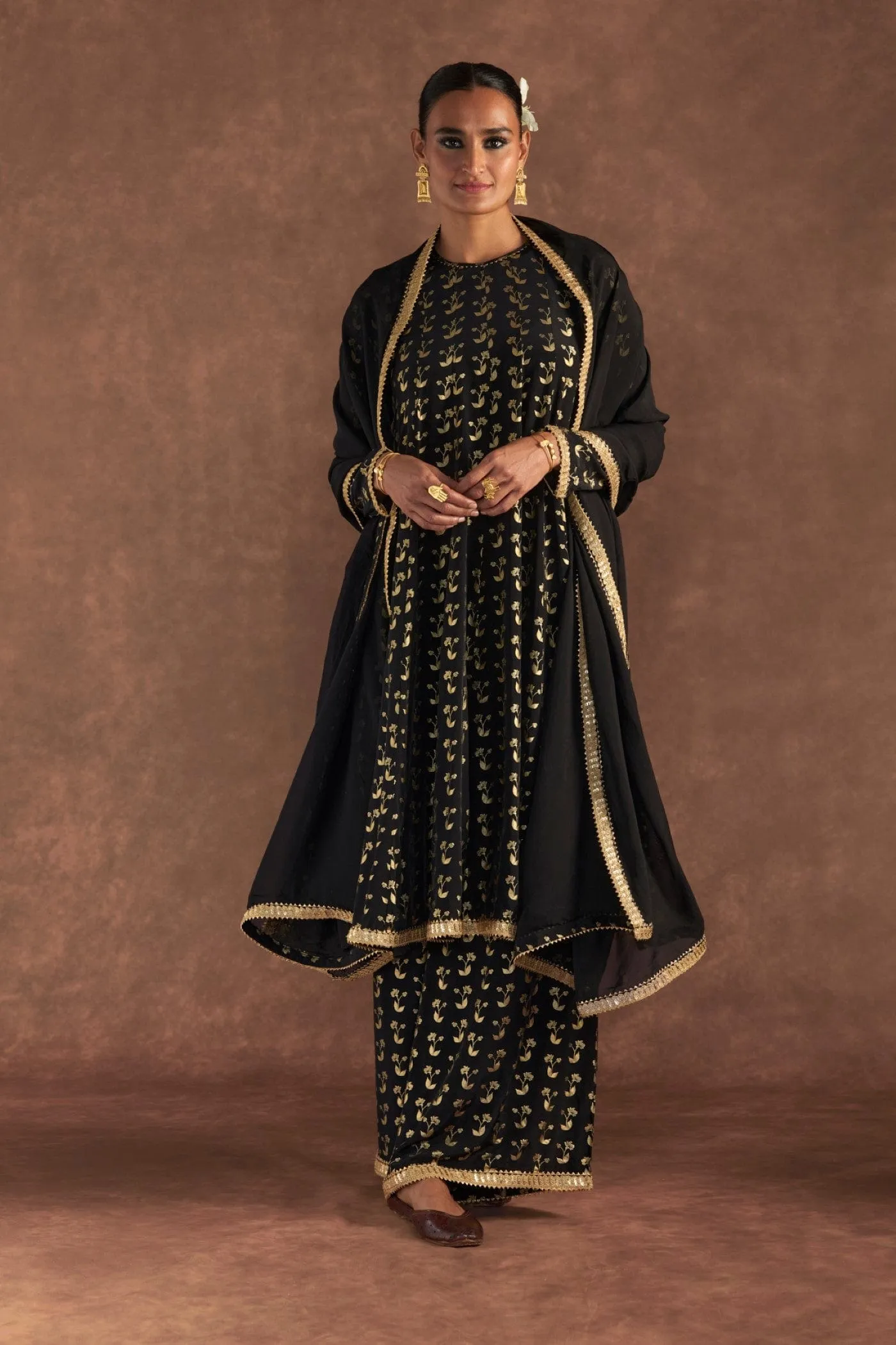 Black Springbud Culotte Set