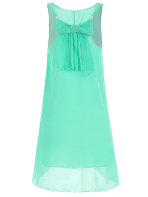 Bowknot Chiffon Shift Tank Dress