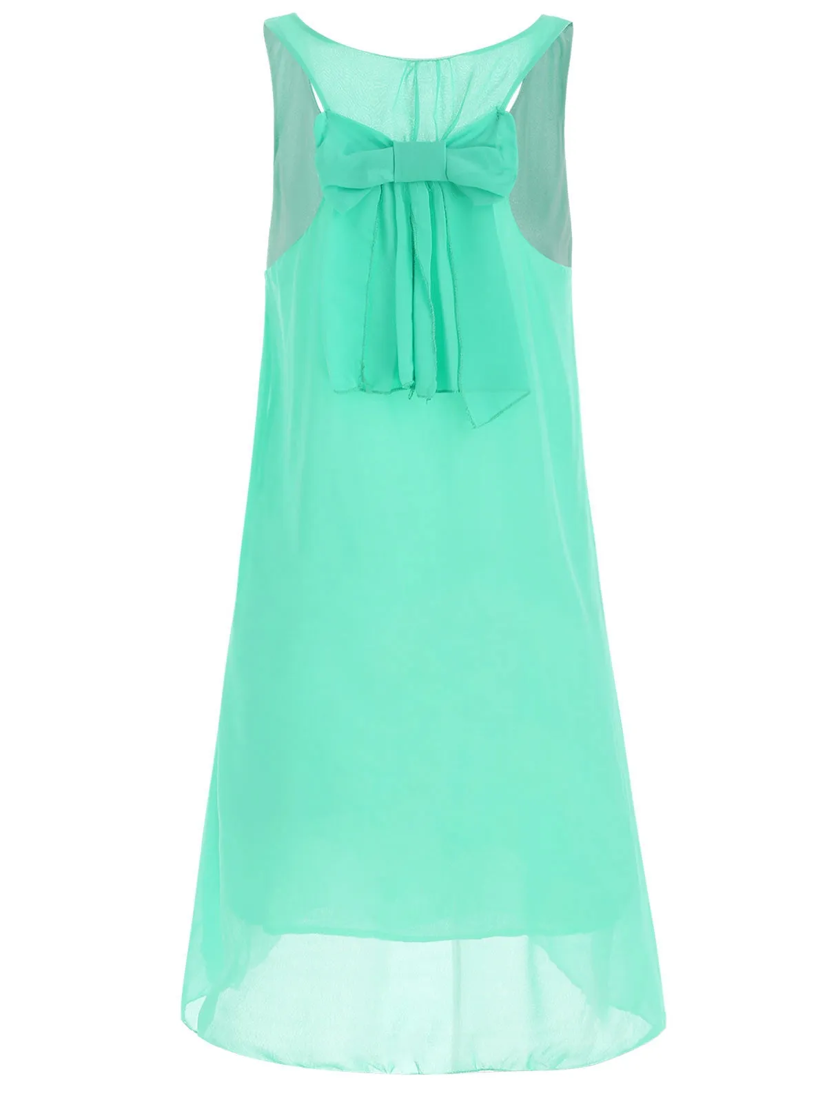 Bowknot Chiffon Shift Tank Dress
