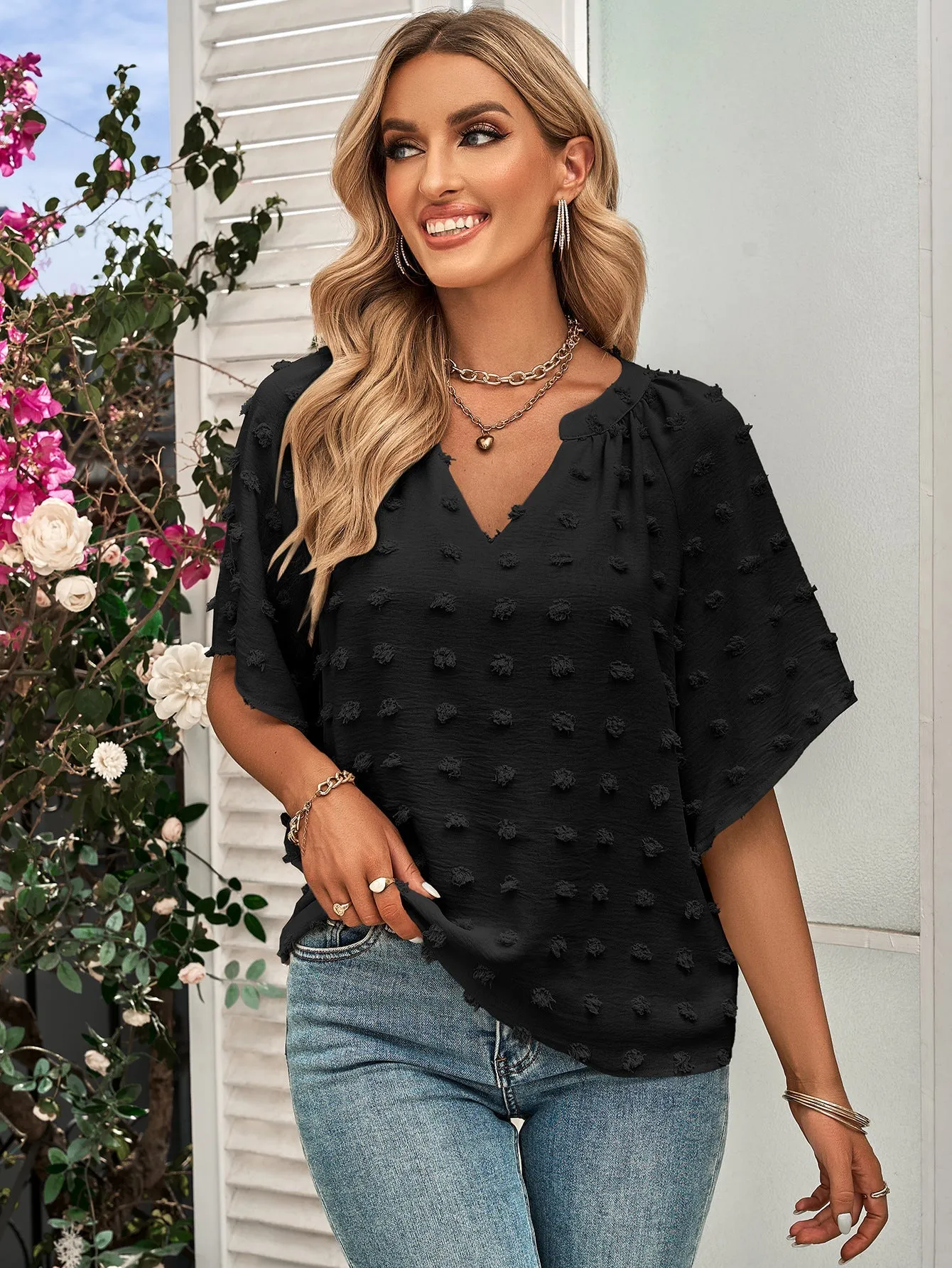 Camisola Betty Decote V Mangas Soltas