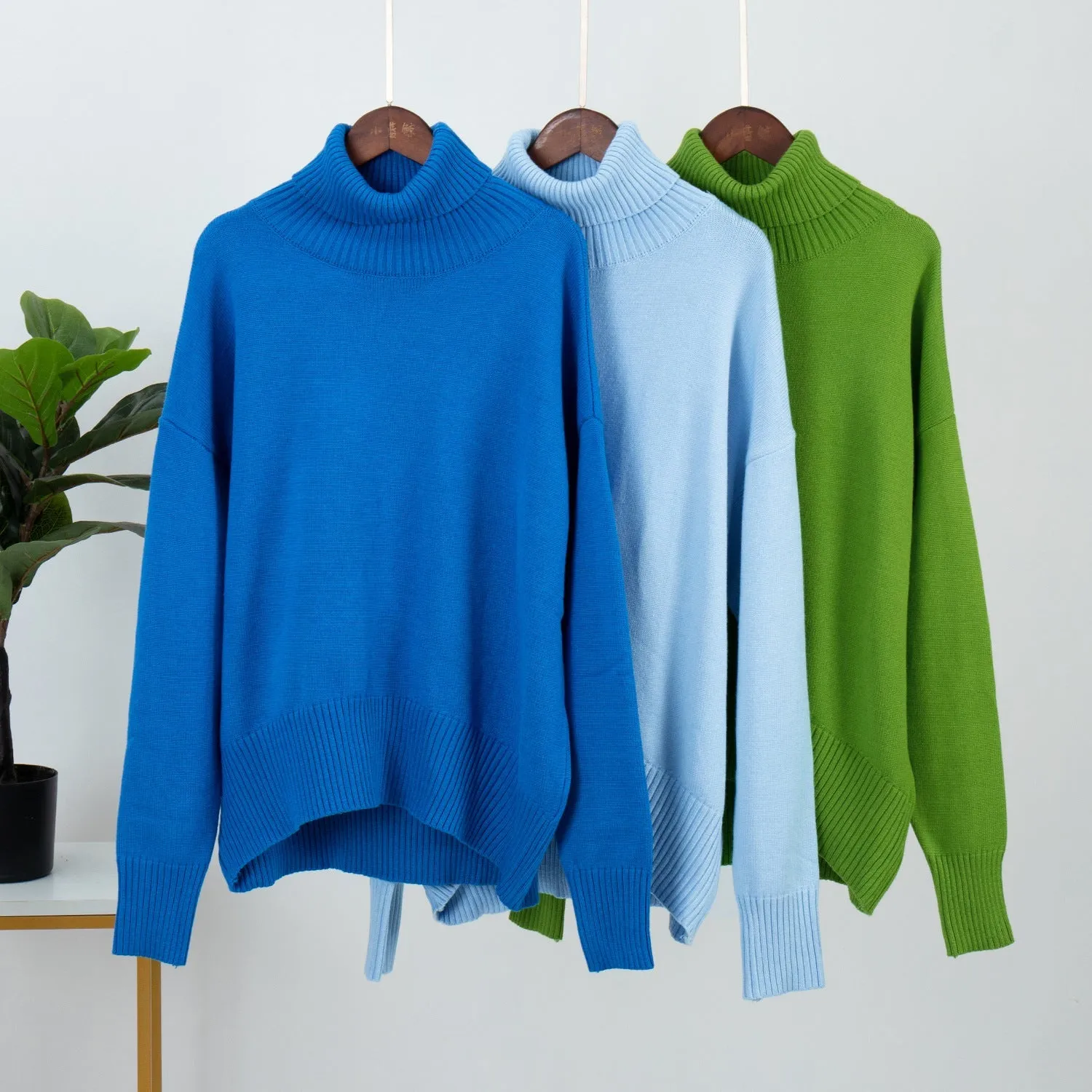 Camisola Chaleur em Malha Oversize Gola Alta