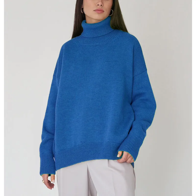 Camisola Chaleur em Malha Oversize Gola Alta