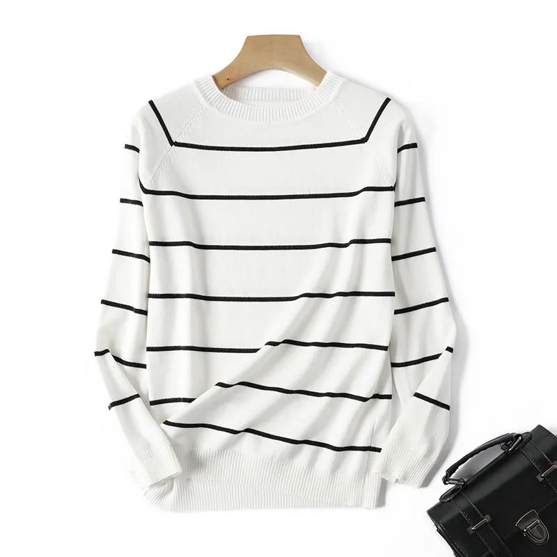 Camisola Suéter em Listras