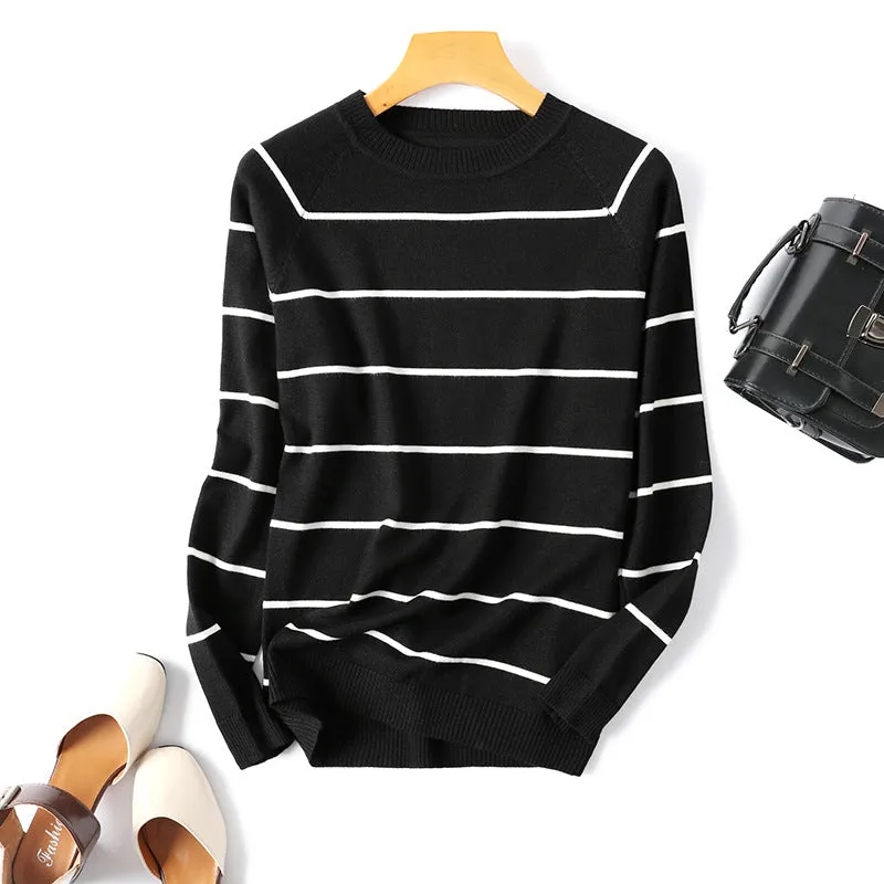Camisola Suéter em Listras