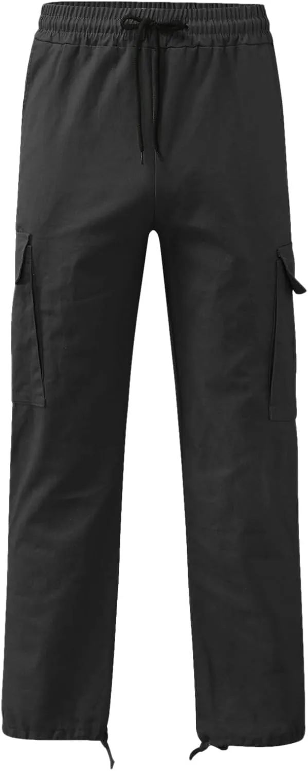 Cargo Sweatpants for Men Big and Tall Waist Plaid Casual Pants Gym Workout Athletic Pants Mens Outdoors Jogger Pants