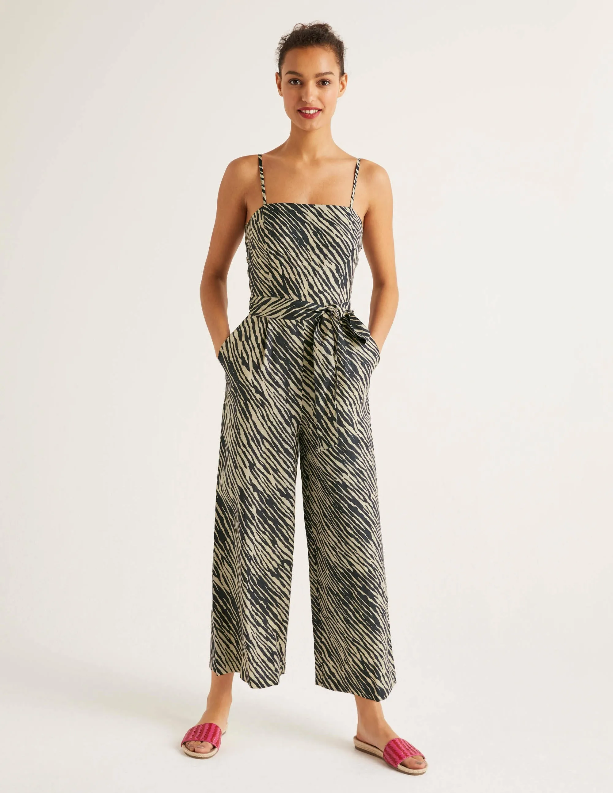 Colette Linen Jumpsuit-Animal
