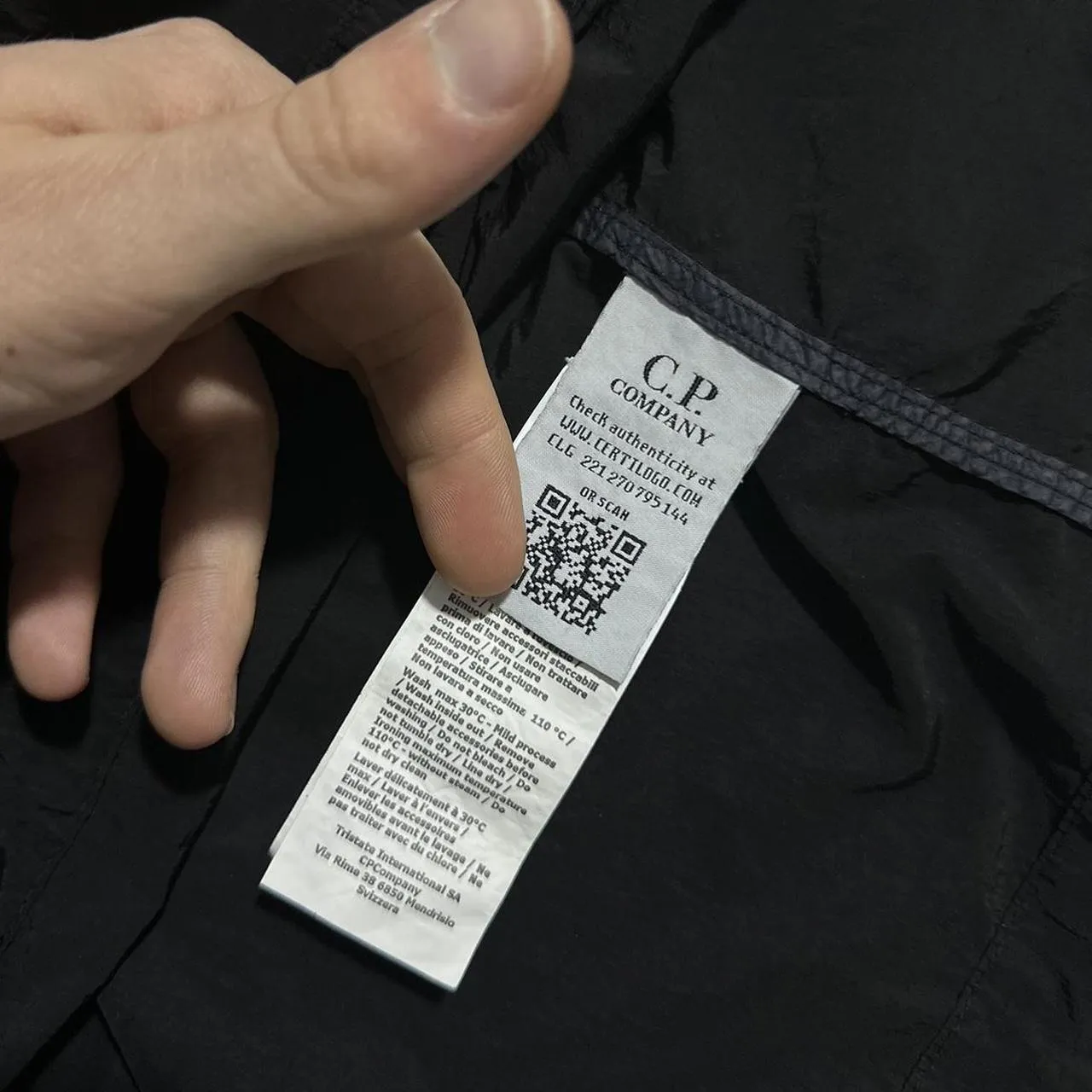 CP Company Black Nylon Pullover Jacket