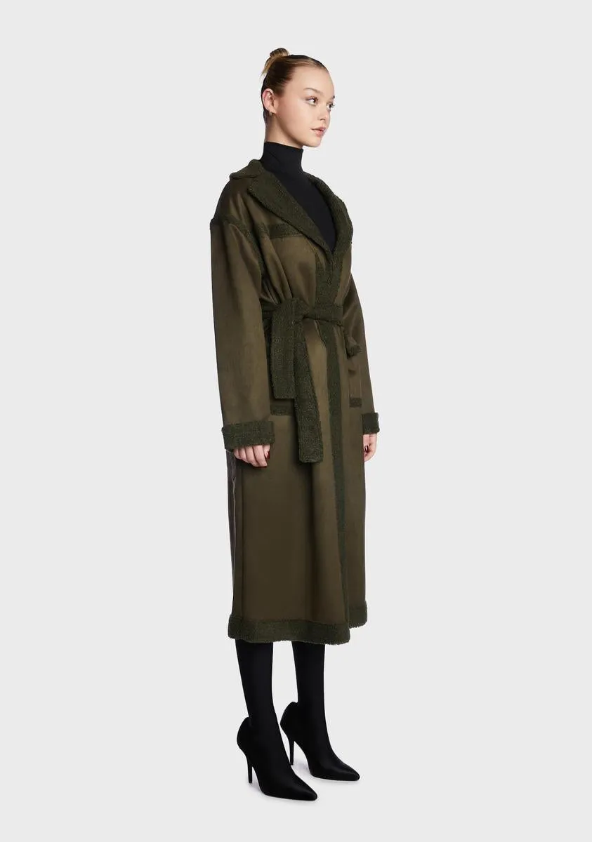 Emel Belted Borg Trim Coat