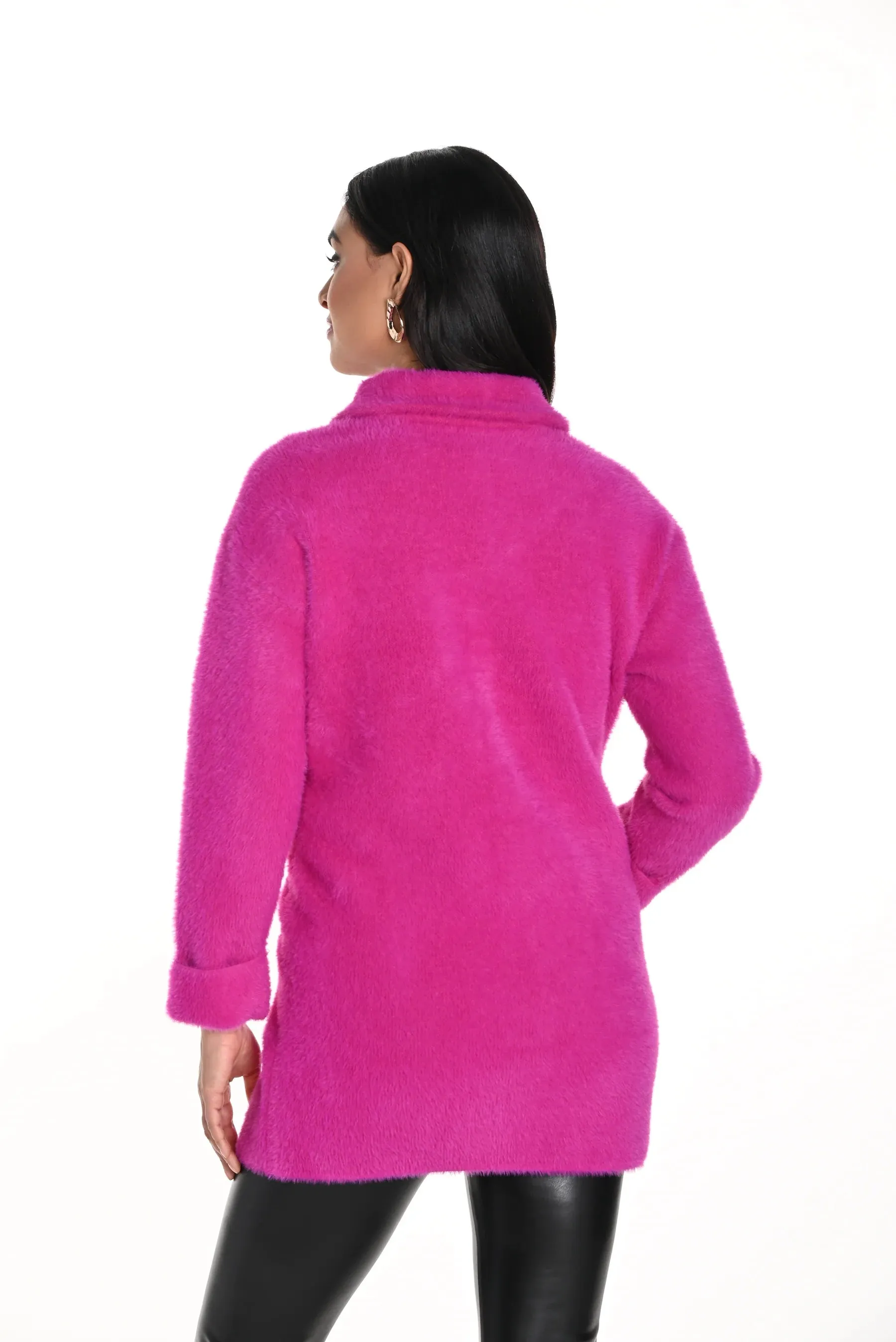 Fenna Fuchsia  Pink Eyelash Knit Jacket - Frank Lyman 243507U