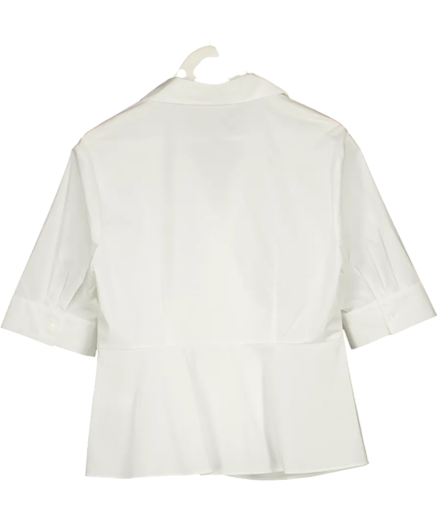 Goelia White Wrap Detail Short Sleeve Blouse UK M
