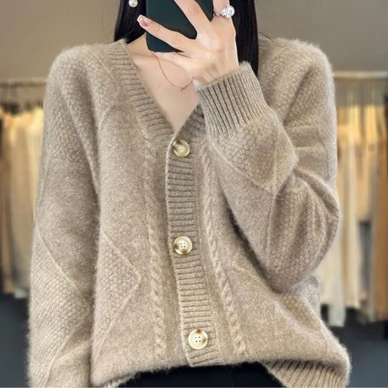 Herfst Specials Los Slouchy Faux Kasjmier Button Front Cardigan Sweaters voor dames