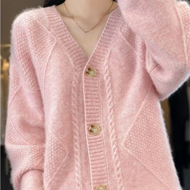 Herfst Specials Los Slouchy Faux Kasjmier Button Front Cardigan Sweaters voor dames