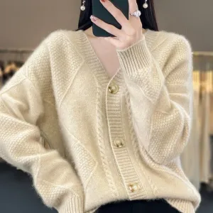Herfst Specials Los Slouchy Faux Kasjmier Button Front Cardigan Sweaters voor dames