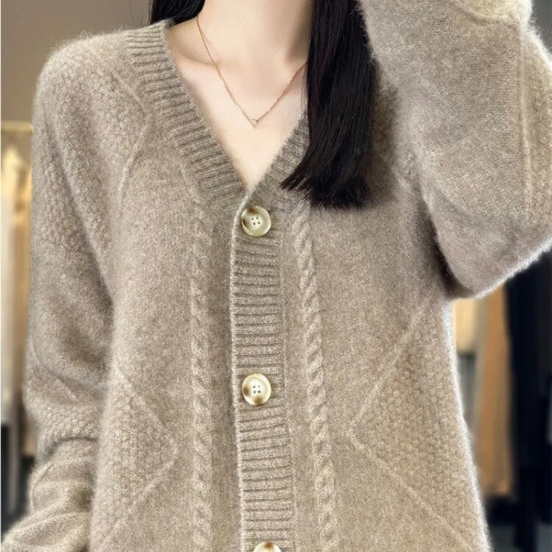 Herfst Specials Los Slouchy Faux Kasjmier Button Front Cardigan Sweaters voor dames