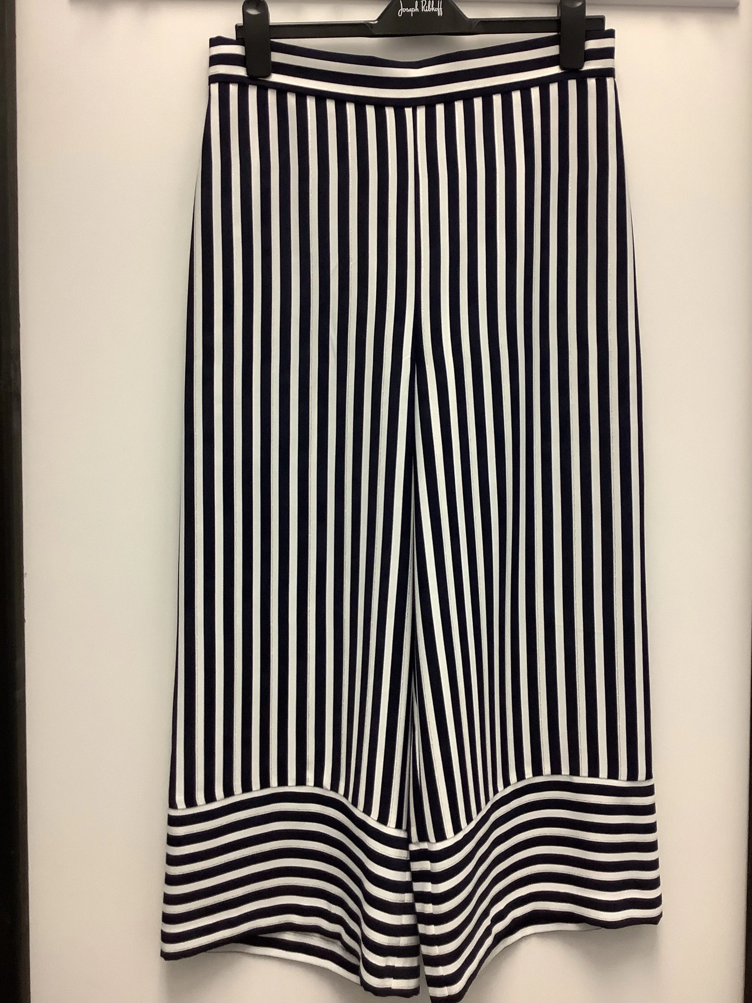 Joseph Ribkoff Culotte Striped Pant Midnight Blue/Vanilla 221341