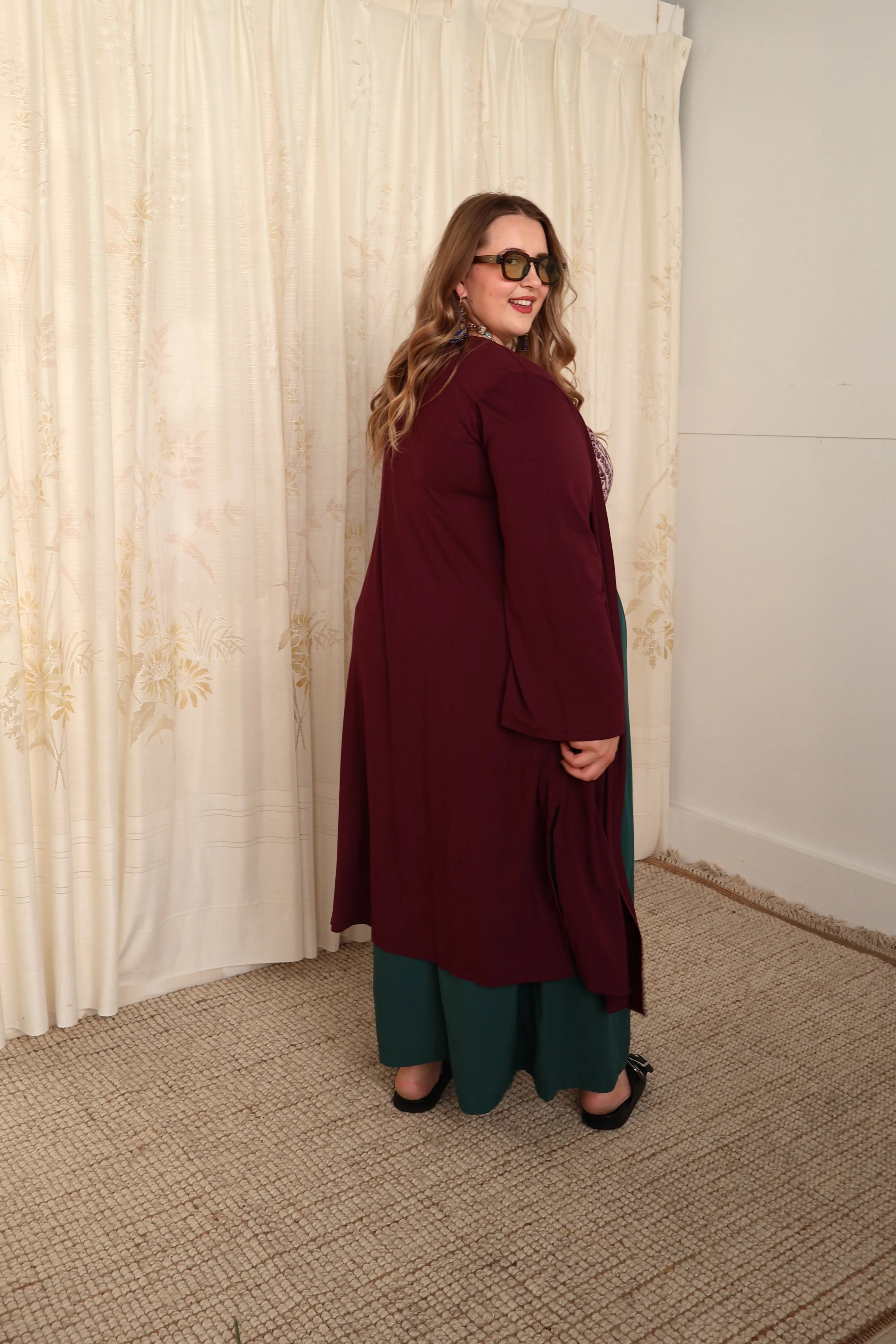Kimono Cardigan Plum