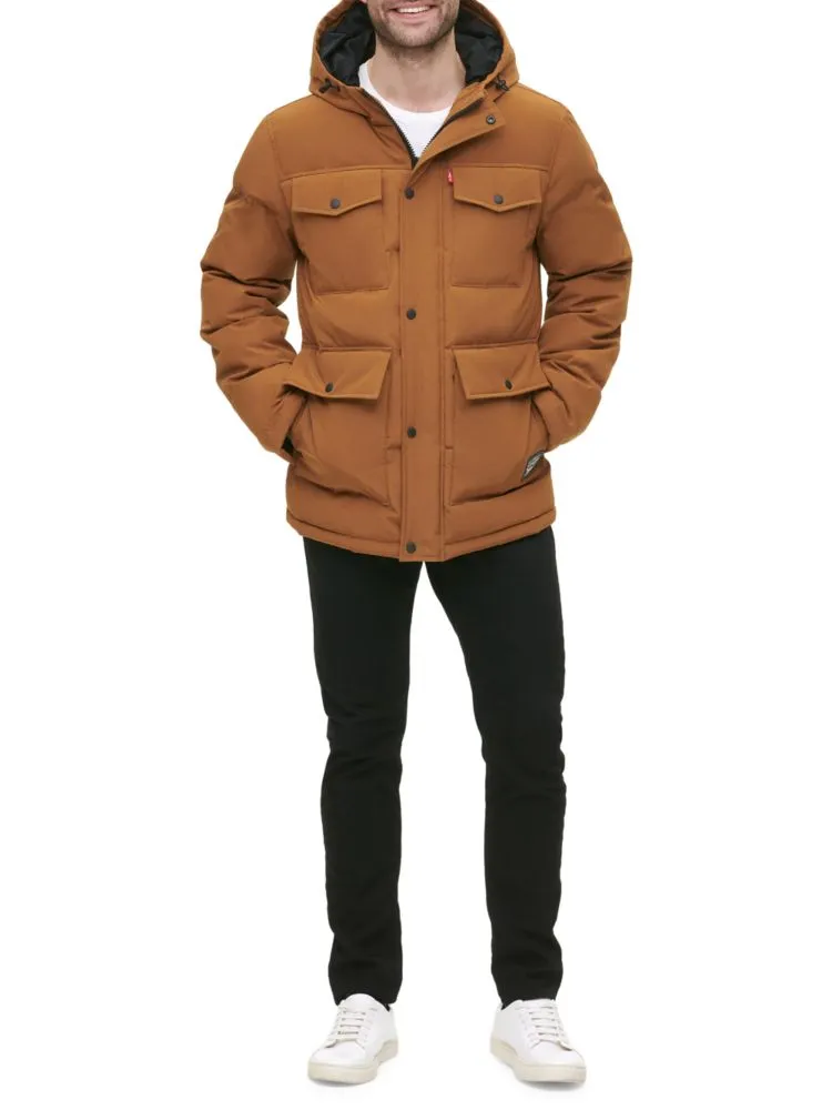 Levi'S Parka with four pockets and hood, brown