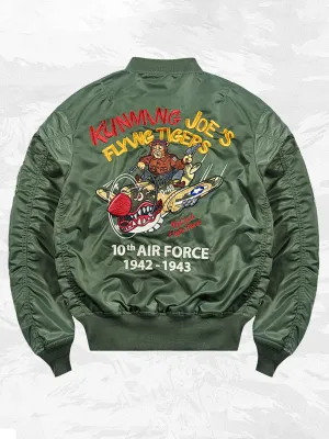 MA-1 Flight Jacket with Flying Tigers Embroidery – Vintage Bomber Jacket