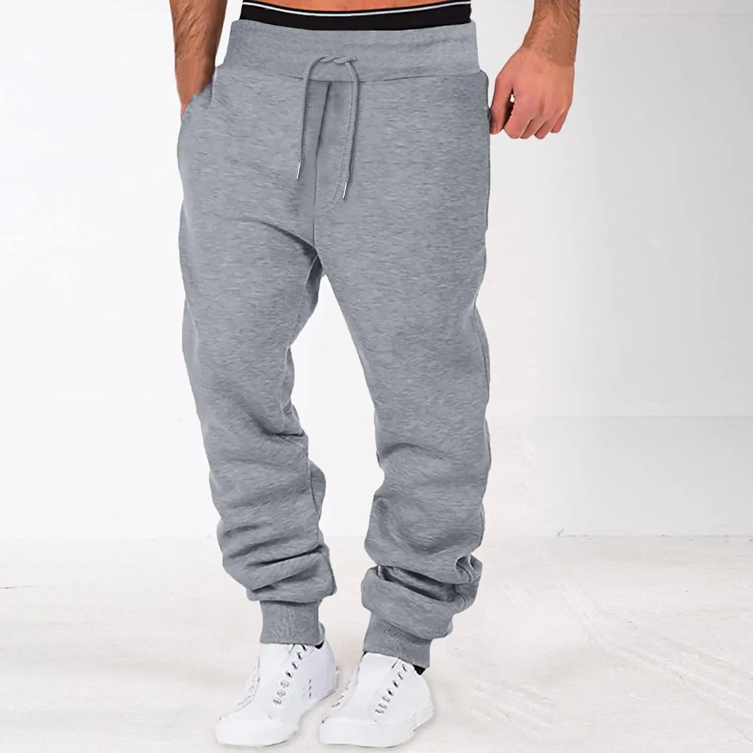 Men's Cargo Sweatpants with Pockets Men Sweatpants Men's Basic Active Fleece Jogger Pants Regular and Big & Tall Sizes