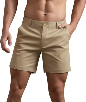 Mens Casual Cargo Shorts Solid Color Slim Fit Combat Elegant Hipster Travel Pants Straight Leg Outdoor Vacation Beach Shorts