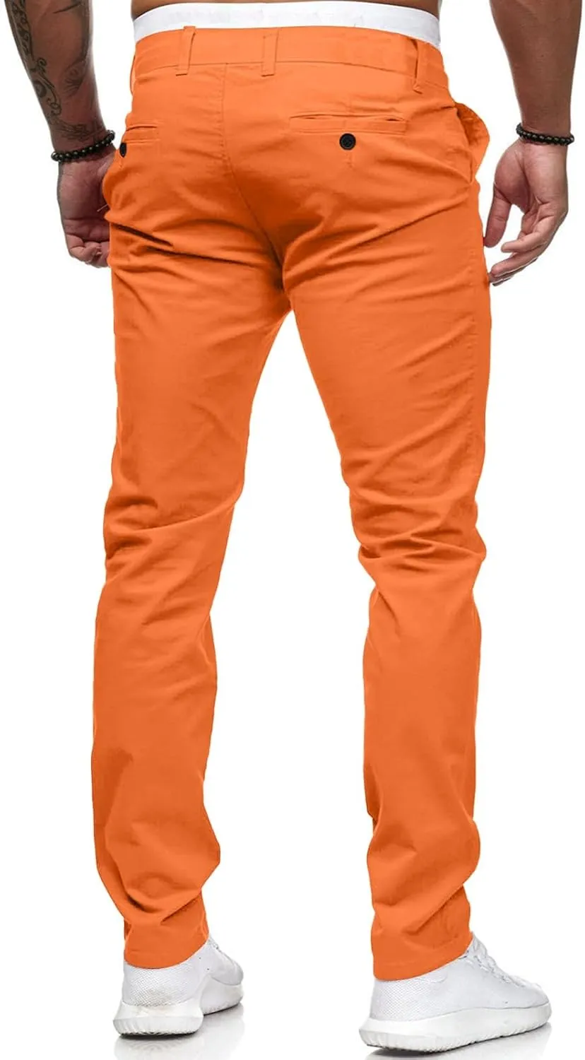 Men's Waterproof Hiking Pants Slim Fit Joggers Stretch Quick Dry Outdoor Pants with Pockets Skinny Buttoned Trousers