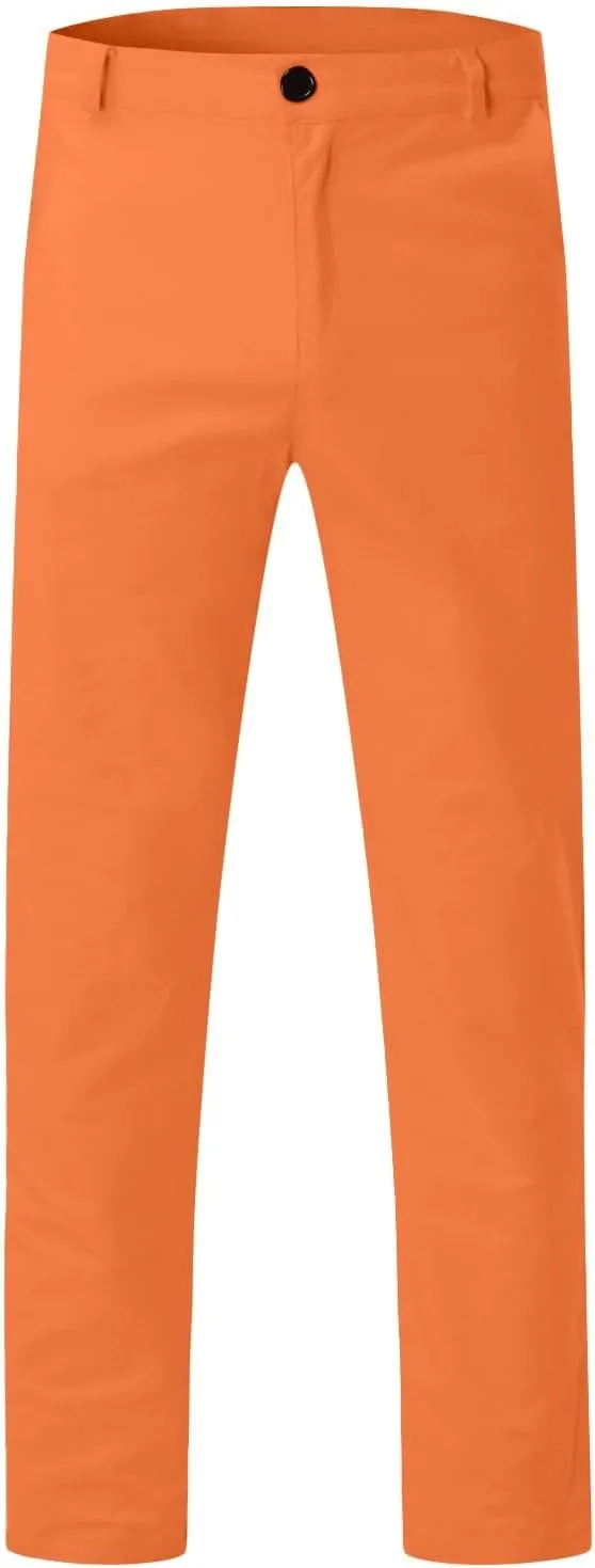 Men's Waterproof Hiking Pants Slim Fit Joggers Stretch Quick Dry Outdoor Pants with Pockets Skinny Buttoned Trousers