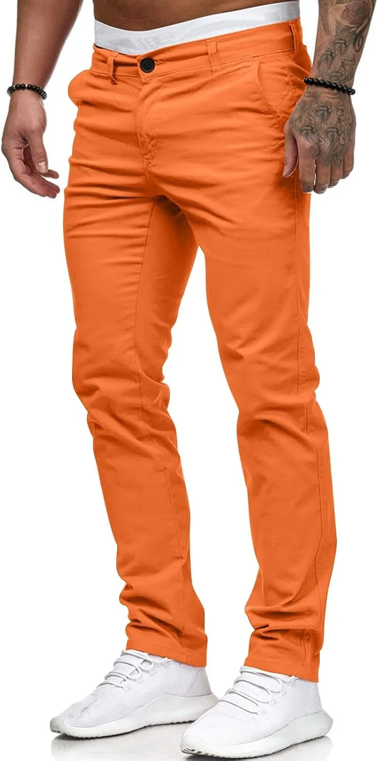 Men's Waterproof Hiking Pants Slim Fit Joggers Stretch Quick Dry Outdoor Pants with Pockets Skinny Buttoned Trousers