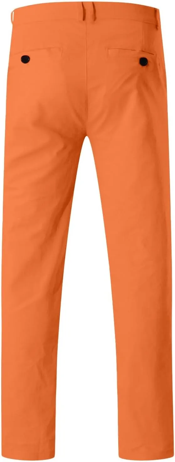 Men's Waterproof Hiking Pants Slim Fit Joggers Stretch Quick Dry Outdoor Pants with Pockets Skinny Buttoned Trousers