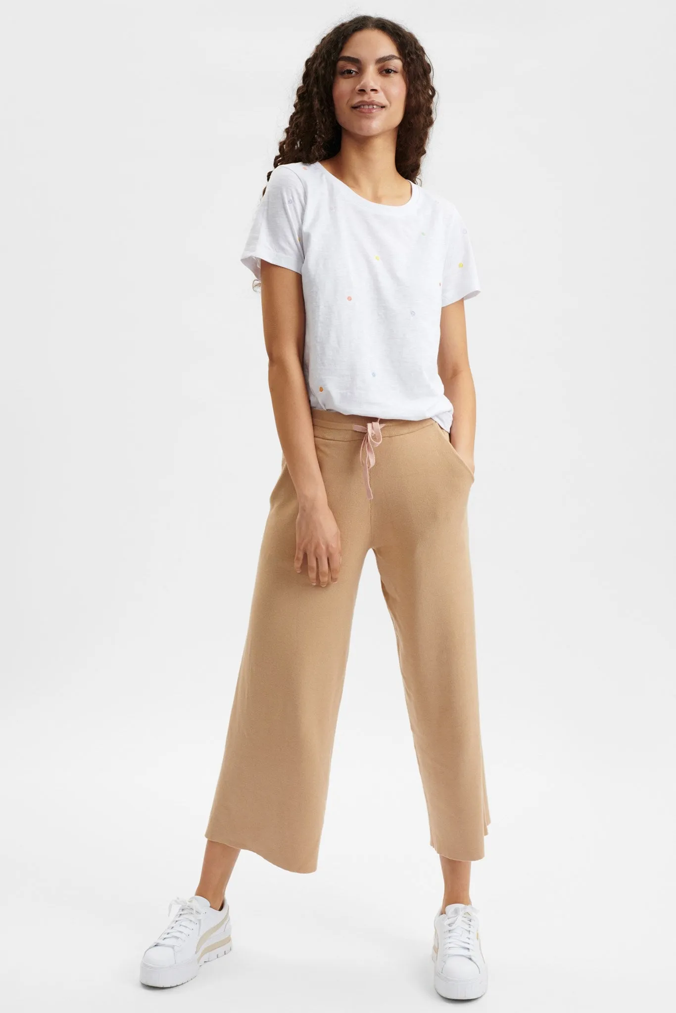 NUANKA CULOTTE PANTS - Sesame