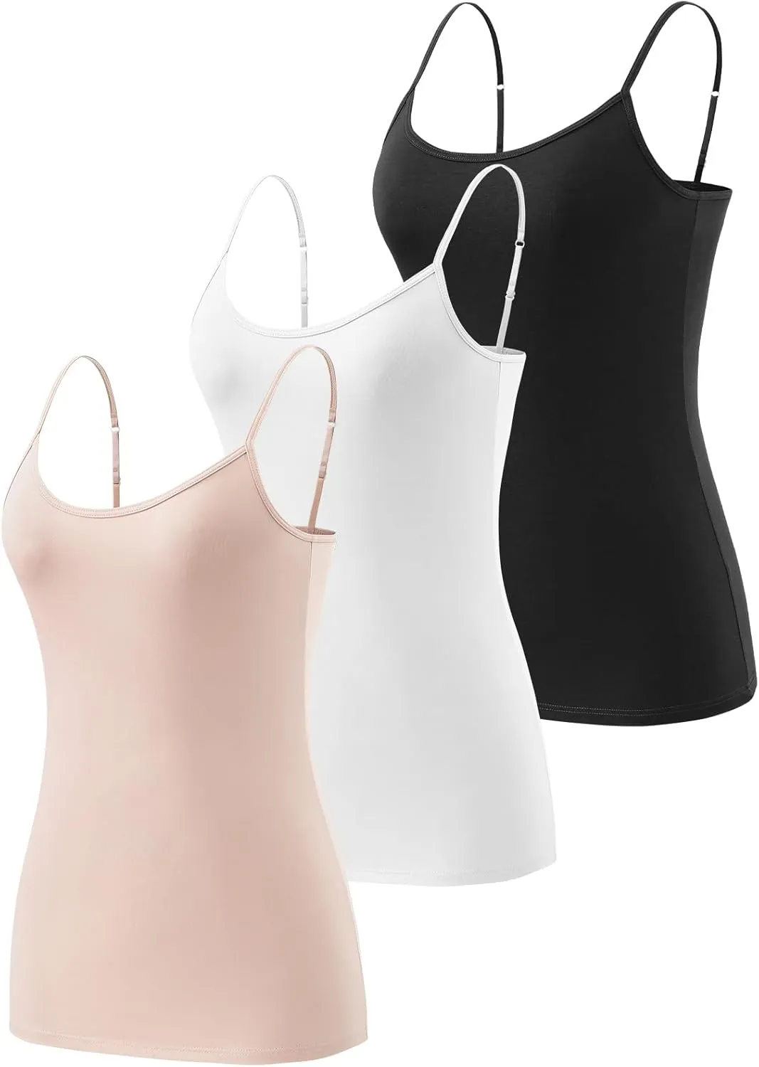 Rosyline Cotton Camisole for Women Adjustable Spaghetti Strap Tank top Basic Cami Undershirt
