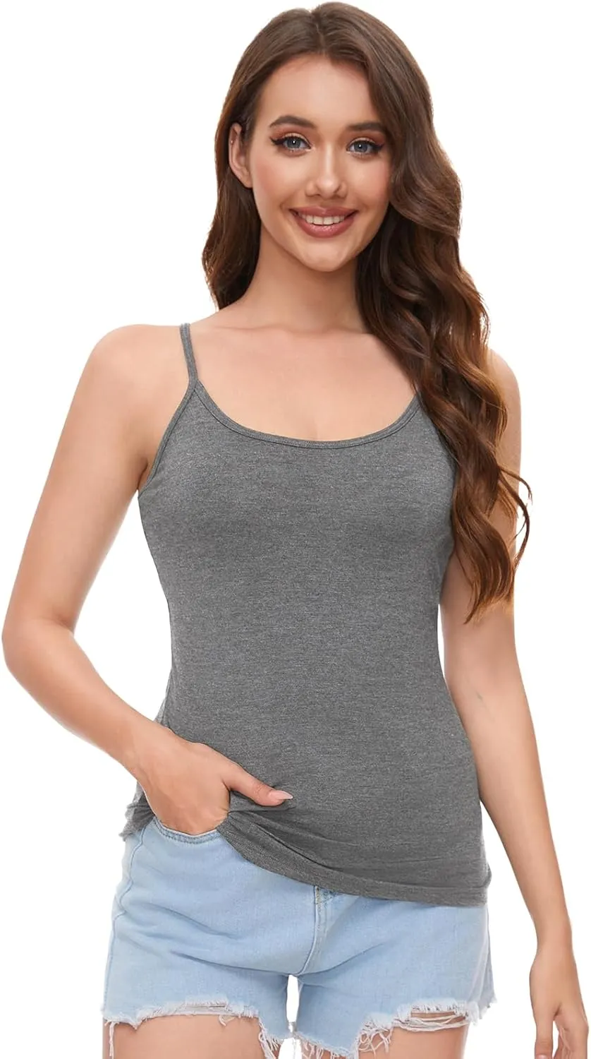 Rosyline Cotton Camisole for Women Adjustable Spaghetti Strap Tank top Basic Cami Undershirt
