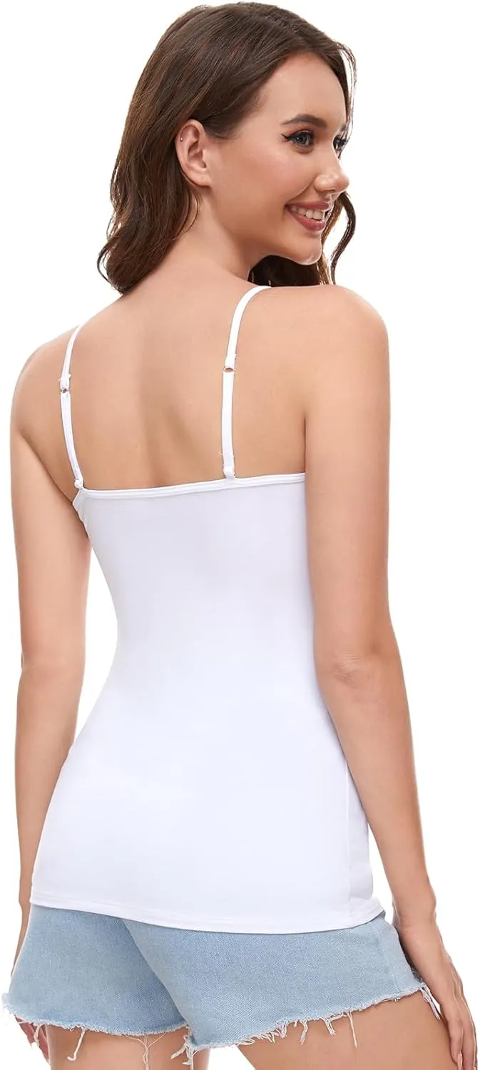 Rosyline Cotton Camisole for Women Adjustable Spaghetti Strap Tank top Basic Cami Undershirt