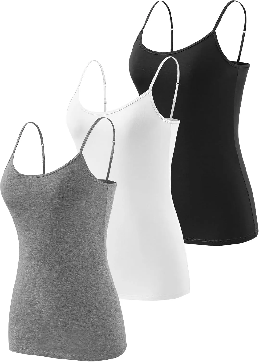 Rosyline Cotton Camisole for Women Adjustable Spaghetti Strap Tank top Basic Cami Undershirt