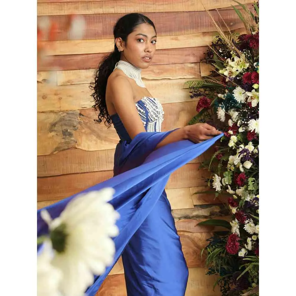 Saanjh by Lea Aalia Sapphire Wrap Pre-Stitched Saree