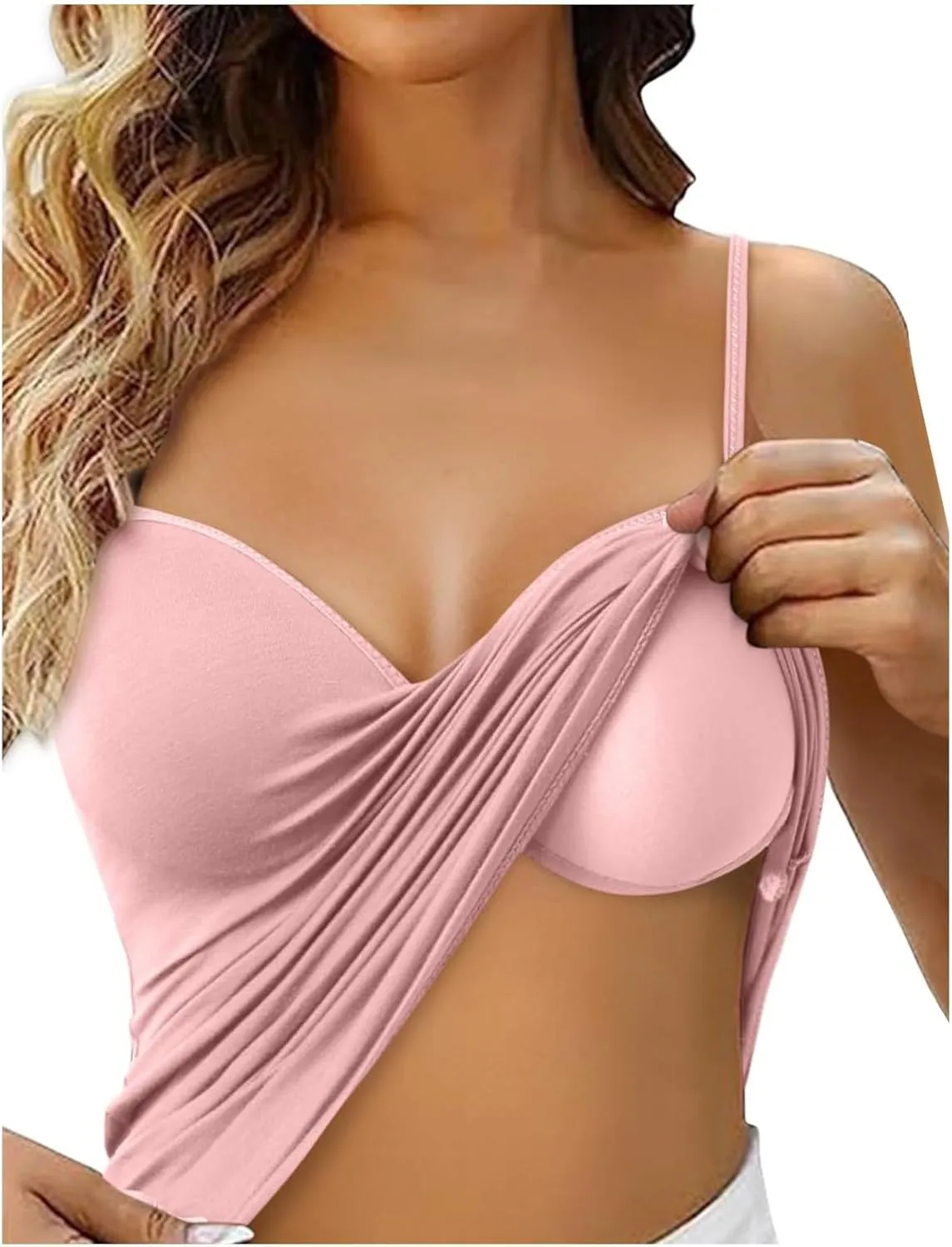 Tank Tops for Women with Built in Bras 2025 Summer Sexy Padded Camisole Tops Undershirt Casual Comfy Yoga Workout Tank Shirts
