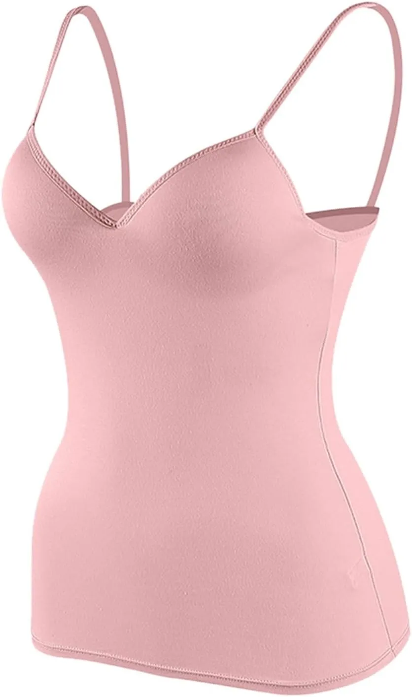 Tank Tops for Women with Built in Bras 2025 Summer Sexy Padded Camisole Tops Undershirt Casual Comfy Yoga Workout Tank Shirts