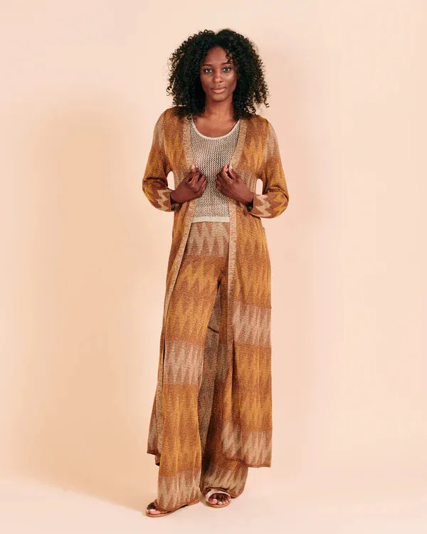Valerie Khalfon Ivory Zig Zag Robe