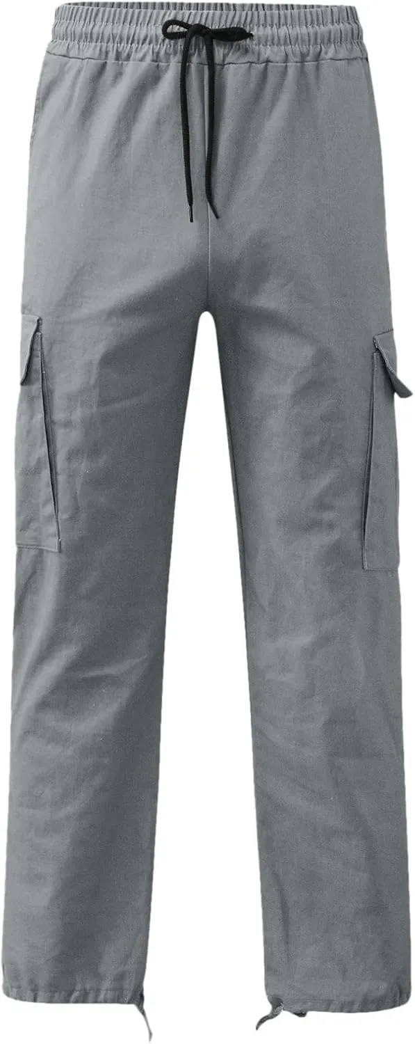 Vickyleb Men's Cargo Pants Casual Athletic Hiking Pants Joggers Loose Fit Cotton Straight Workout Sweatpants for Men