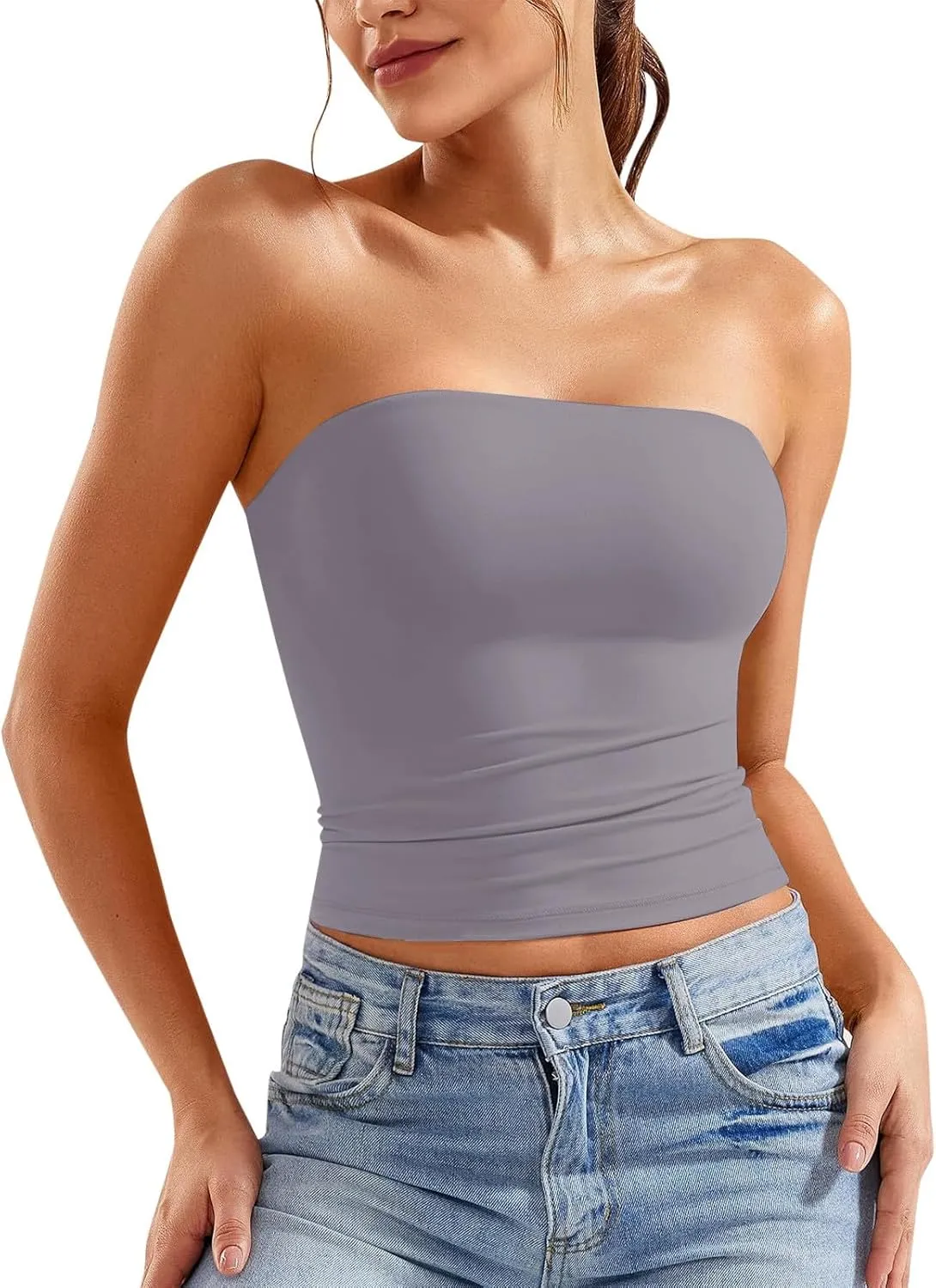 Women Y2K Strapless Backless Tube Tops Sexy Sleeveless Tank Top Fashion Clothes Spring Outfits 2025 Going Out