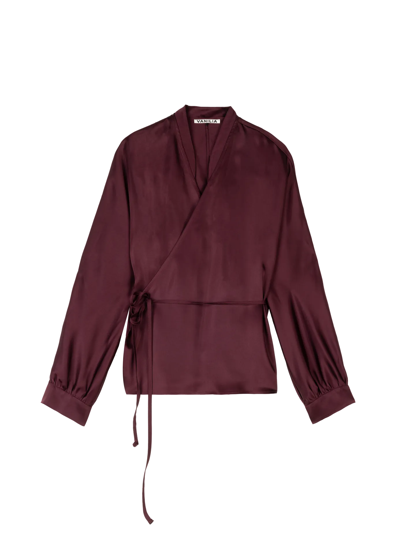 Wrap satin blouse
